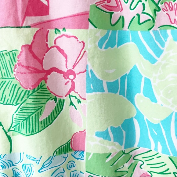 Lilly Pulitzer Vintage White Label Tropical Sealife Floral Patchwork Skirt - Picture 7 of 9